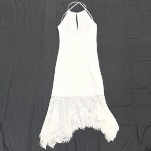 Keyhole Dress with Lace Hem